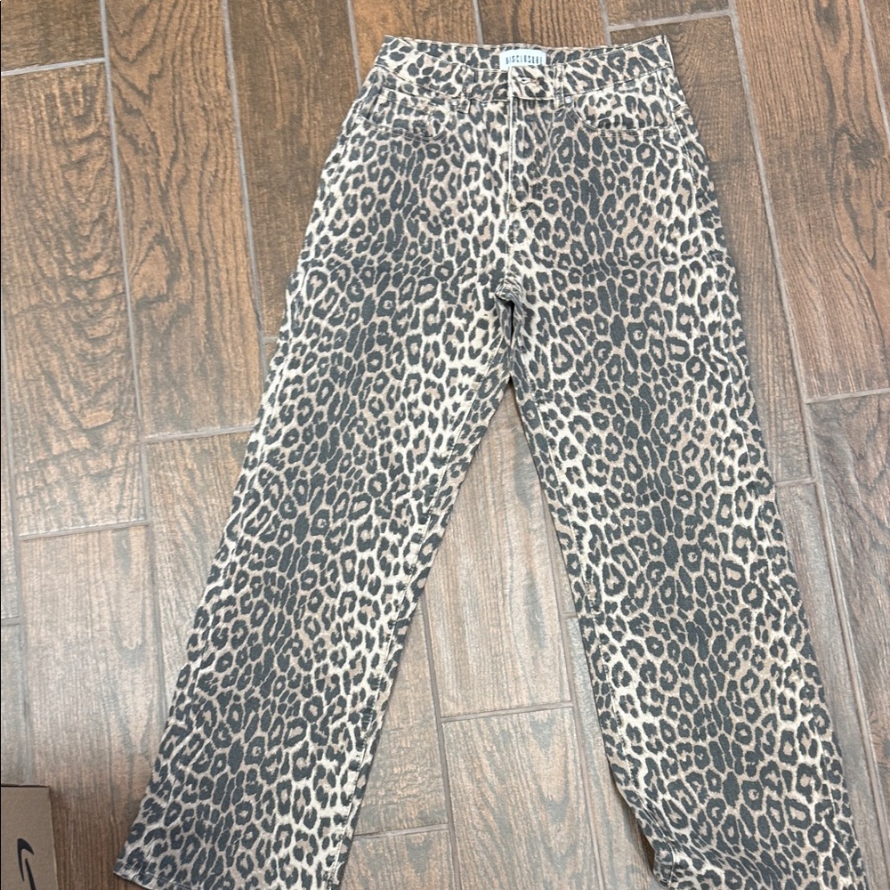 Leopard Print High Rise Jeans
